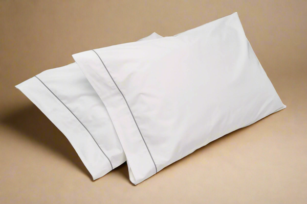 Cotton Bed Pillowcases with Classic Piping Design - My American Goods