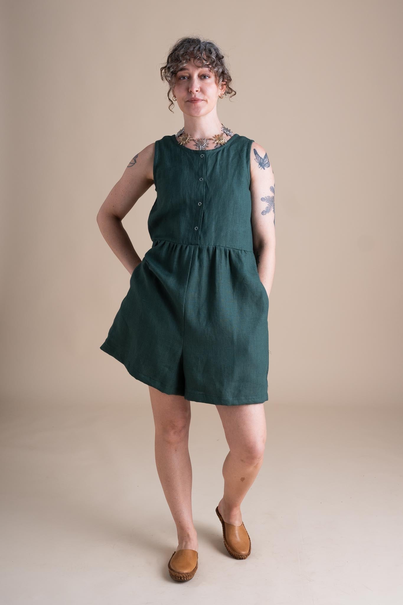 Lisbon Romper in Spruce