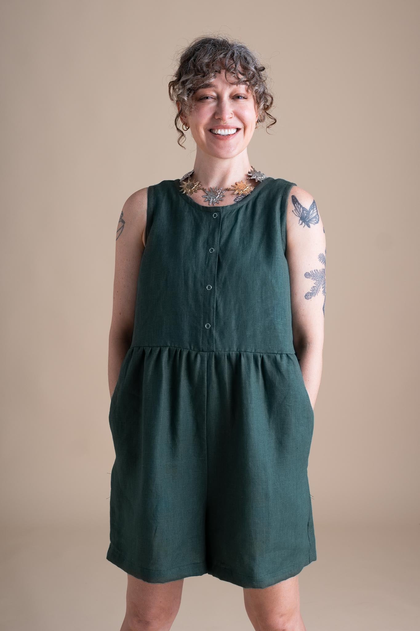 Lisbon Romper in Spruce