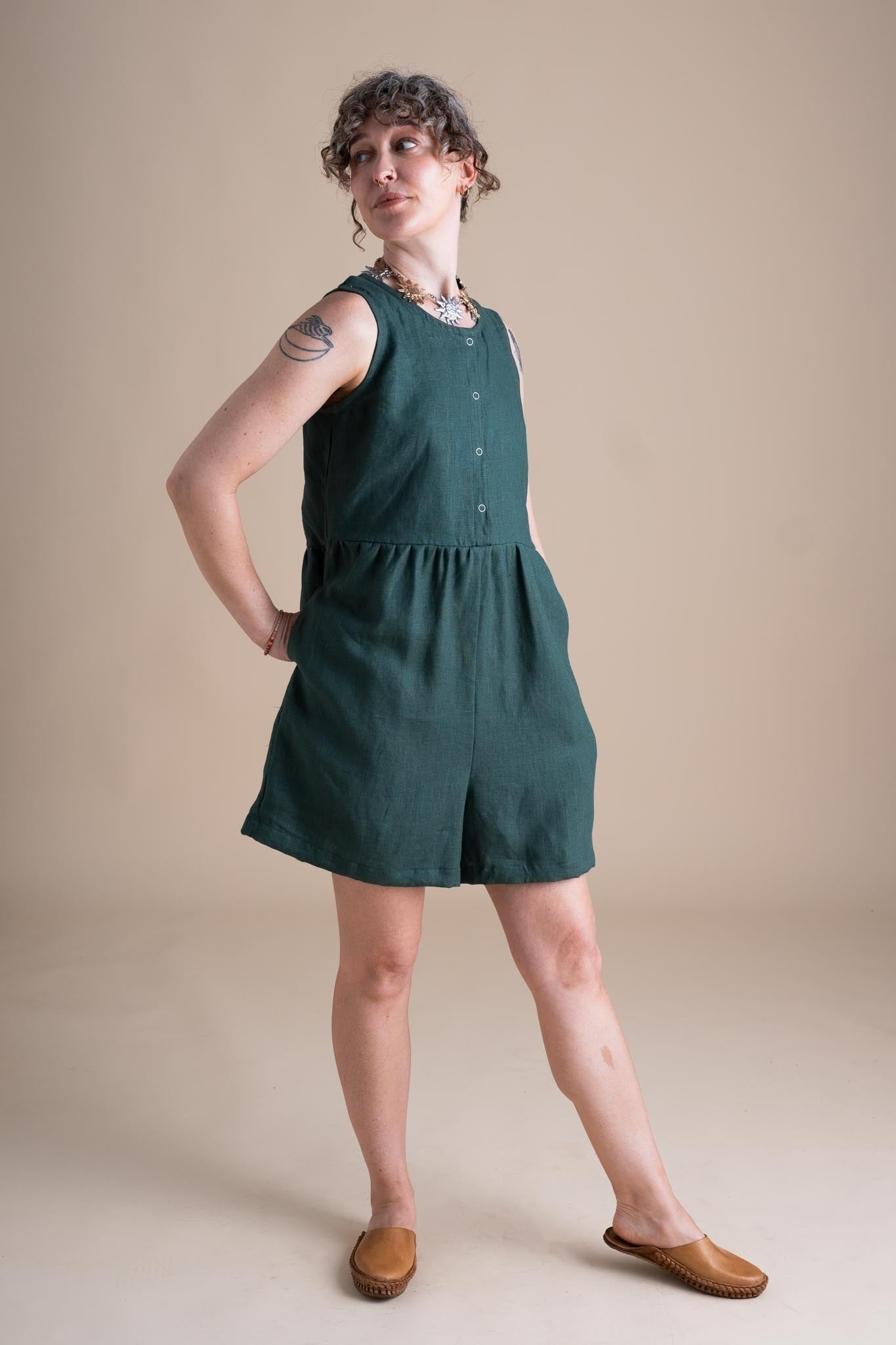 Lisbon Romper in Spruce