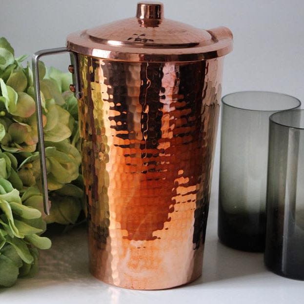 Sertodo Pitchers 70 fl oz Gangotri Copper Water Pitcher with Lid