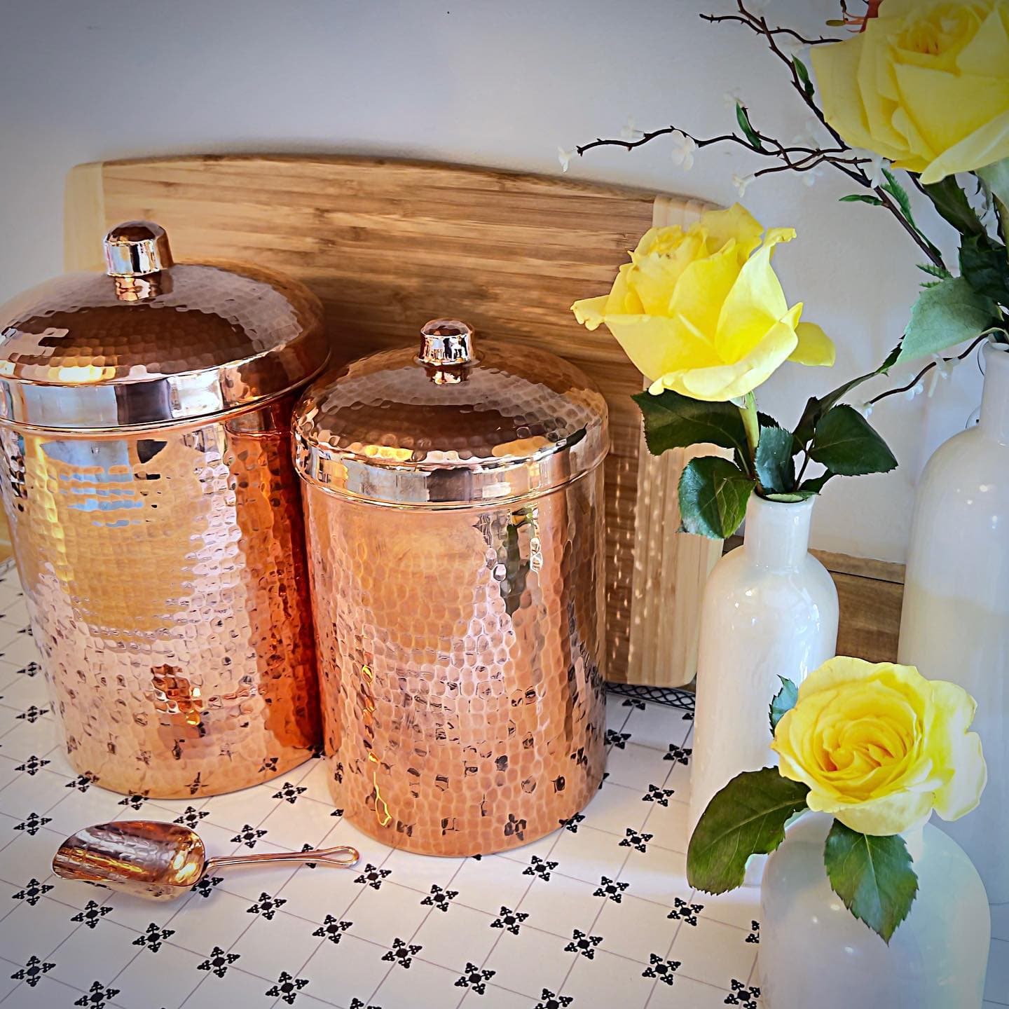 Copper Kitchen Canisters - Individual Sizes