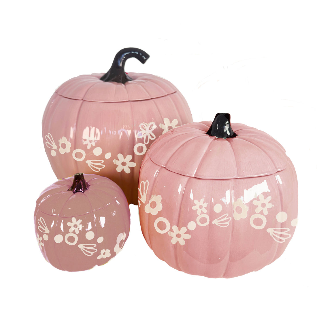 Crazy Daisy Pumpkin Jars in Pink Cadillac