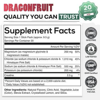Wild Foods Hydration NEW! Creatine + Electrolytes, Delicious Dragonfruit For Performance &amp; Hydration