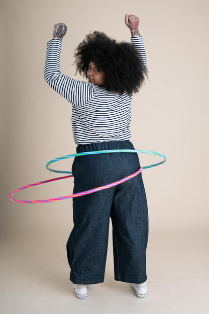 Crescent Moon Pants in Cone Denim