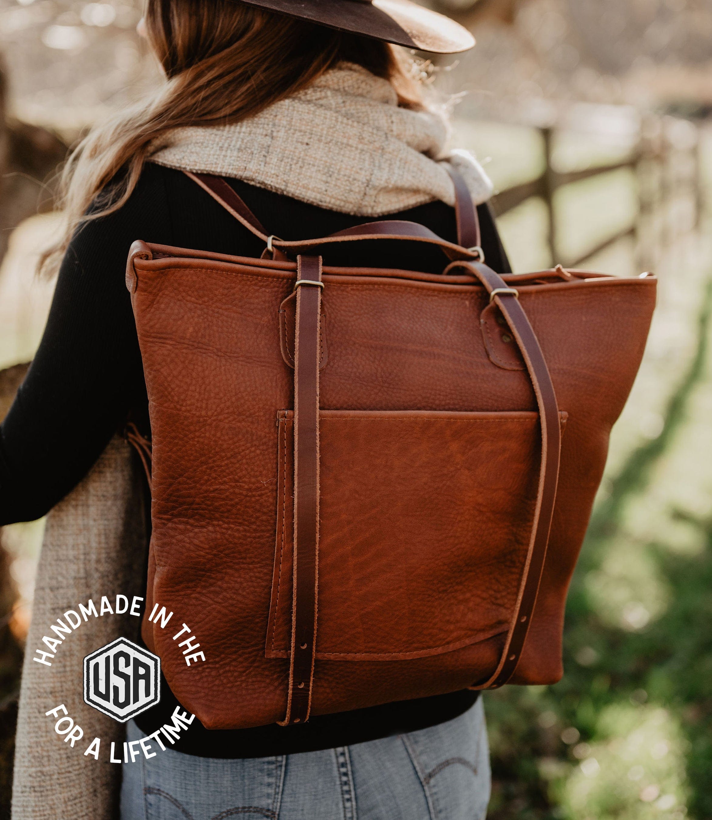 The Local Branch Leather Mahogany Leather Crossroads Backpack Tote