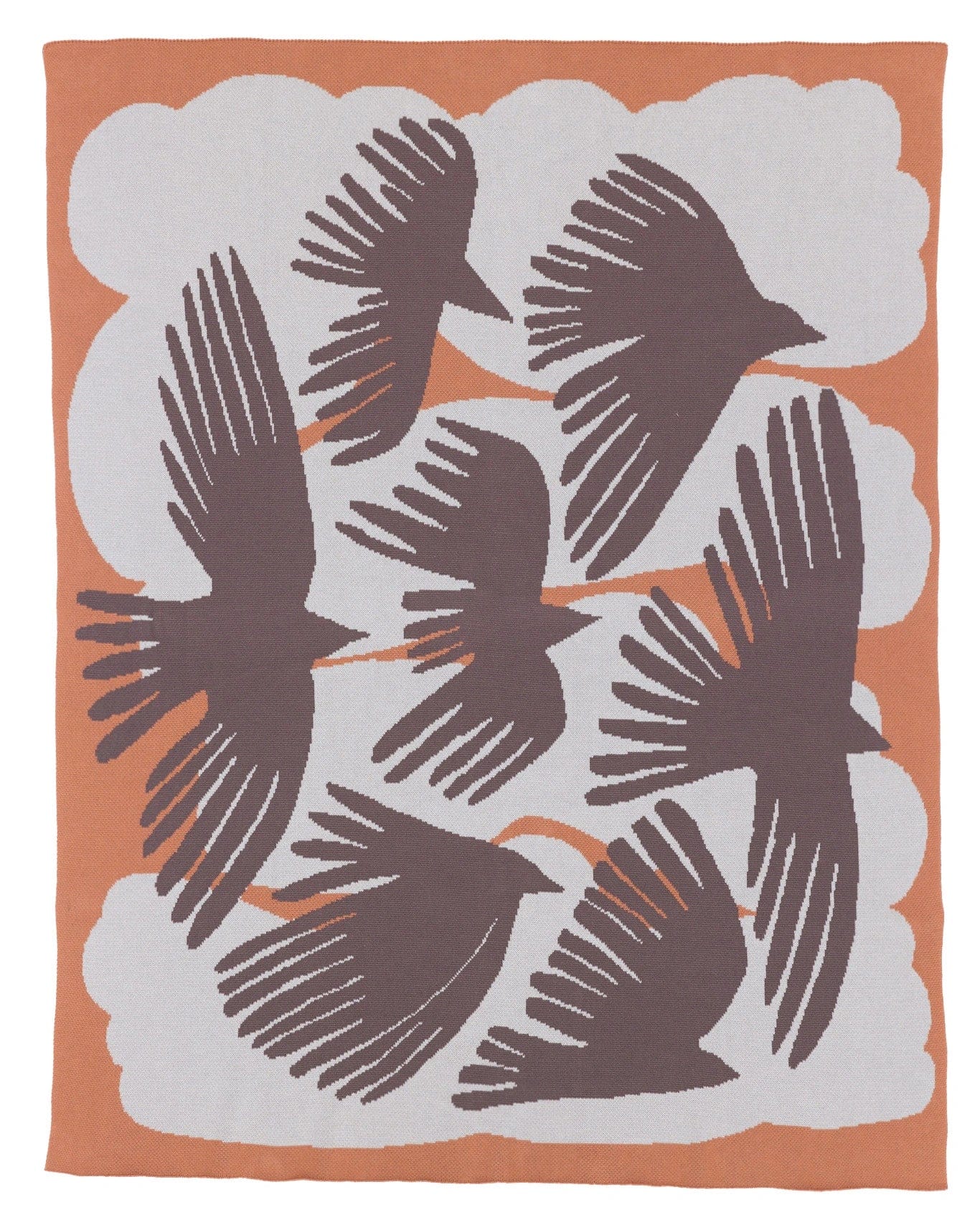 Biquette Throw Blanket Field Mark in Organic Cotton Crows - Throw Blanket