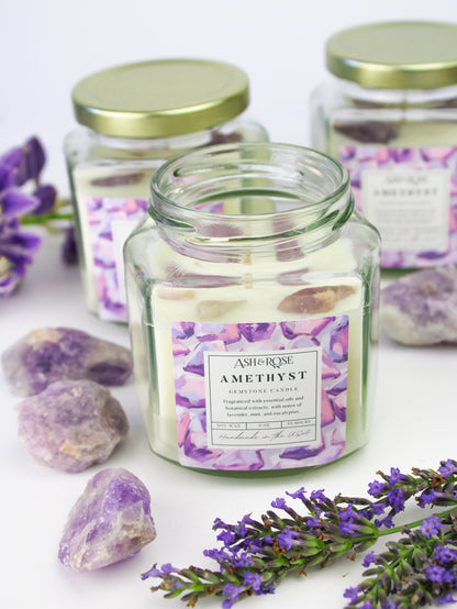 Ash &amp; Rose Crystal Candle