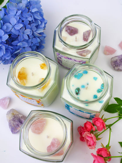Ash &amp; Rose Crystal Candle