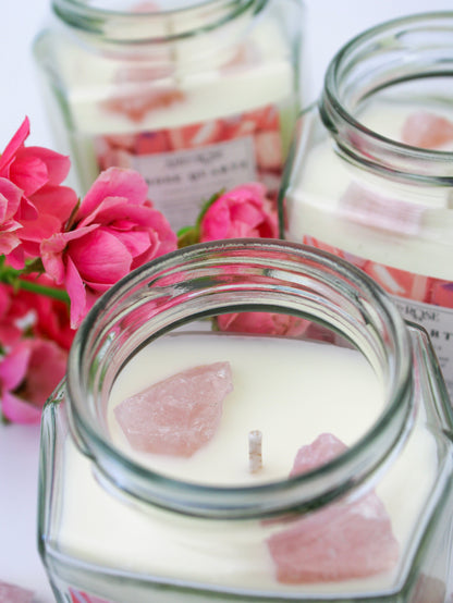 Ash &amp; Rose Crystal Candle