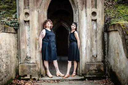Field Day Dress Tia Dress in Black Linen