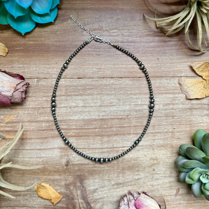 14" Graduated Sterling Silver Pearl Choker