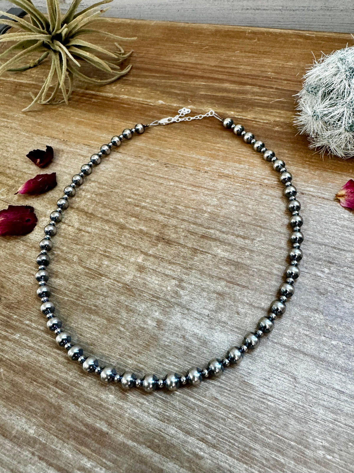 14" Graduated Sterling Silver Pearl Choker – 3mm &amp; 6mm