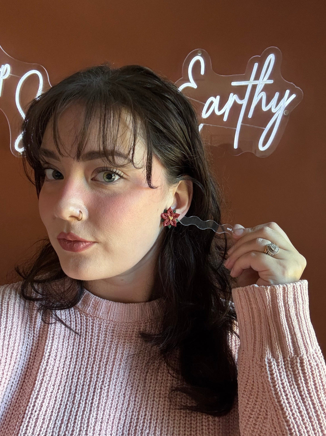 Red Poinsettia Studs