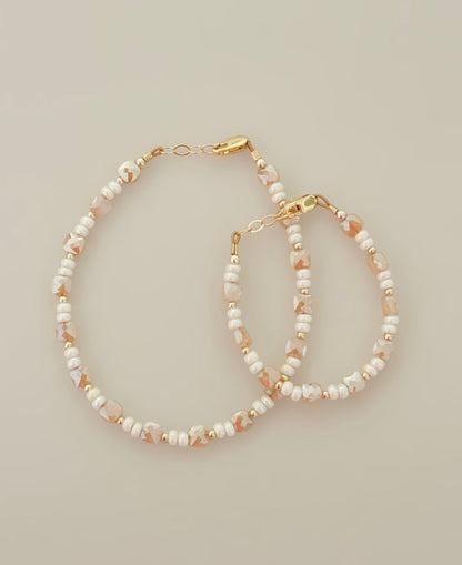 Gold &amp; cream shimmer bracelet