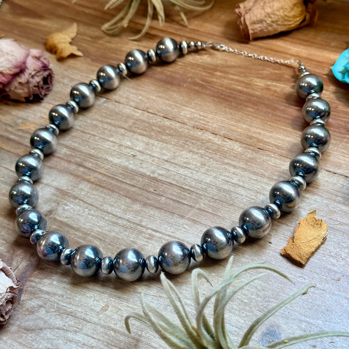 19.5" Graduated Sterling Silver Pearl Statement Necklace – 16mm