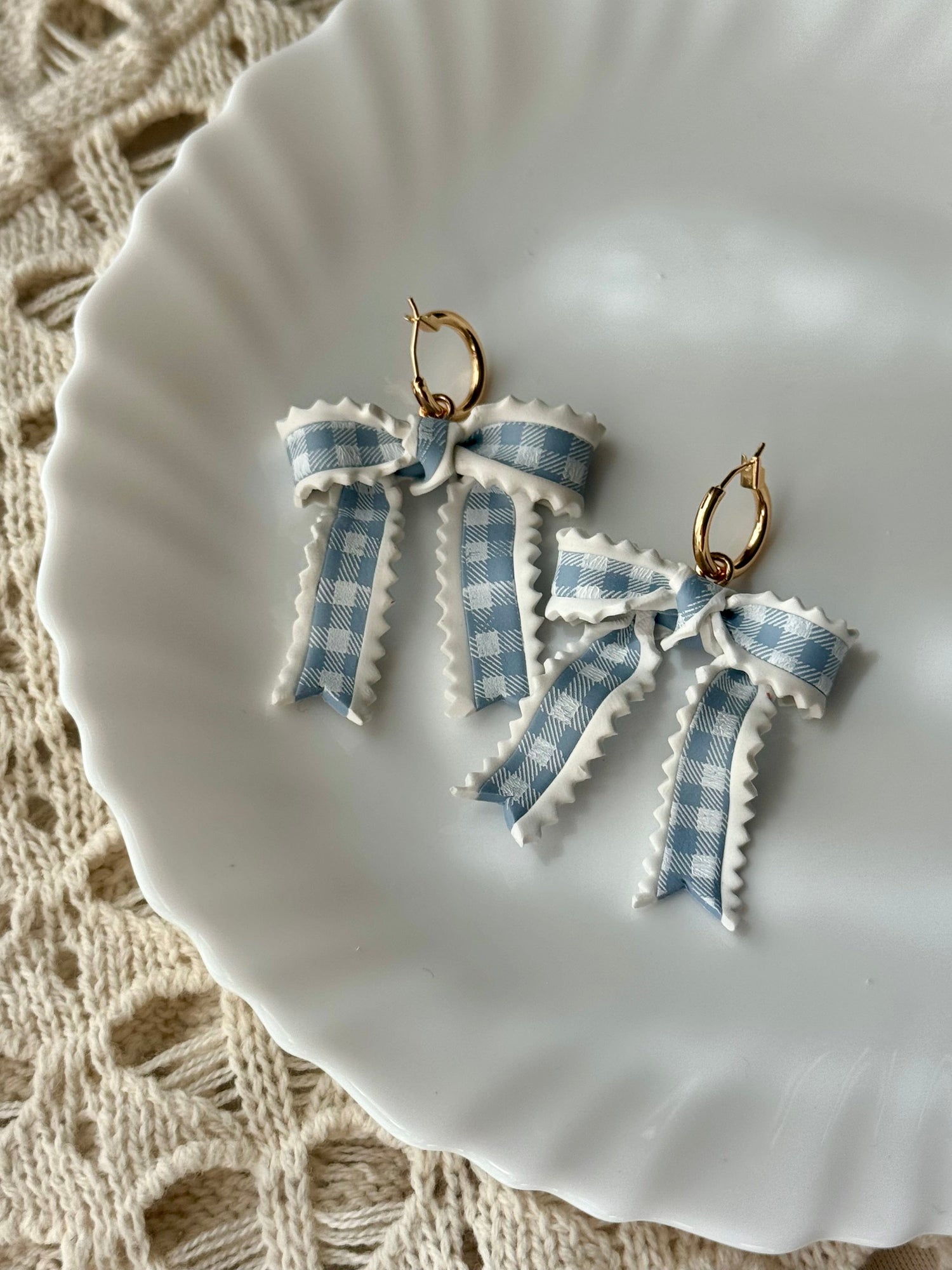 Shop Something Earthy Blue Gingham Ribbons