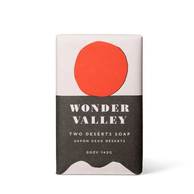 Soap bar with a red circle and &