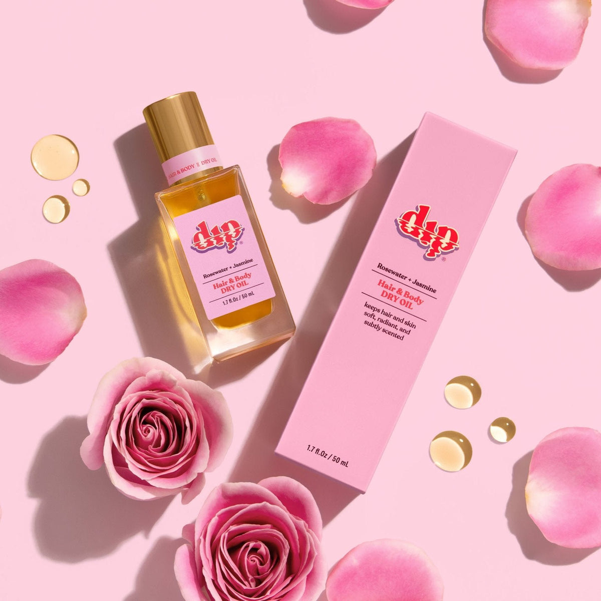 Dip Hair &amp; Body Dry Oil - Rosewater &amp; Jasmine