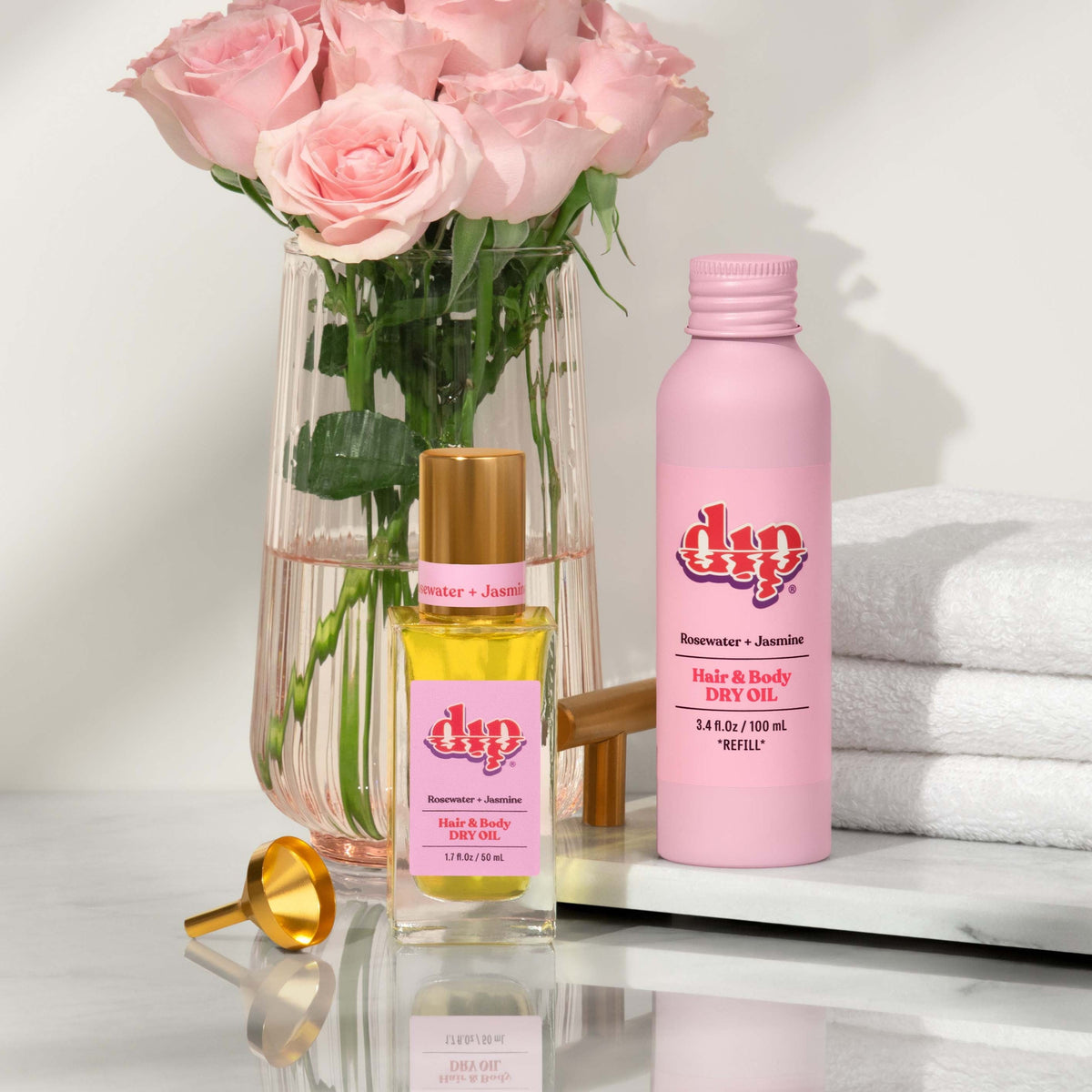 Dip REFILL Hair &amp; Body Dry Oil - Rosewater &amp; Jasmine