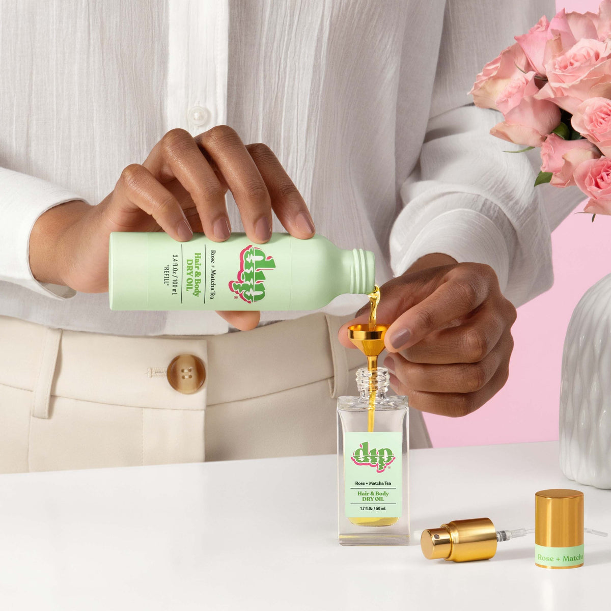 Dip REFILL Hair &amp; Body Dry Oil - Rose &amp; Matcha Tea