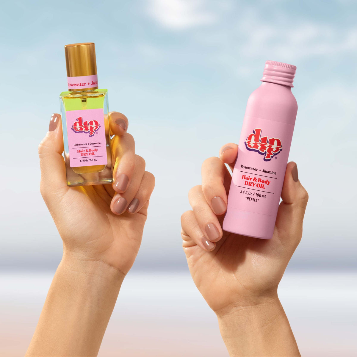 Dip REFILL Hair &amp; Body Dry Oil - Rosewater &amp; Jasmine