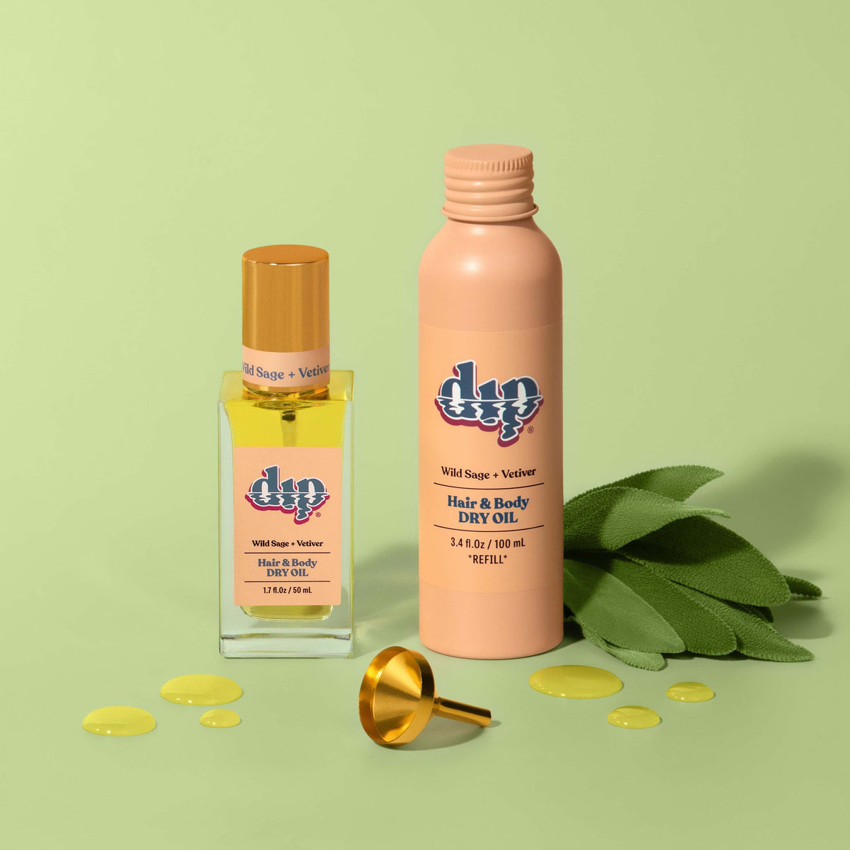 Dip REFILL Hair &amp; Body Dry Oil - Wild Sage &amp; Vetiver