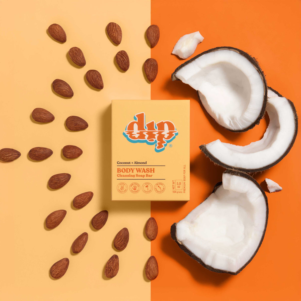 Dip Body Wash Cleansing Soap Bar - Coconut &amp; Almond