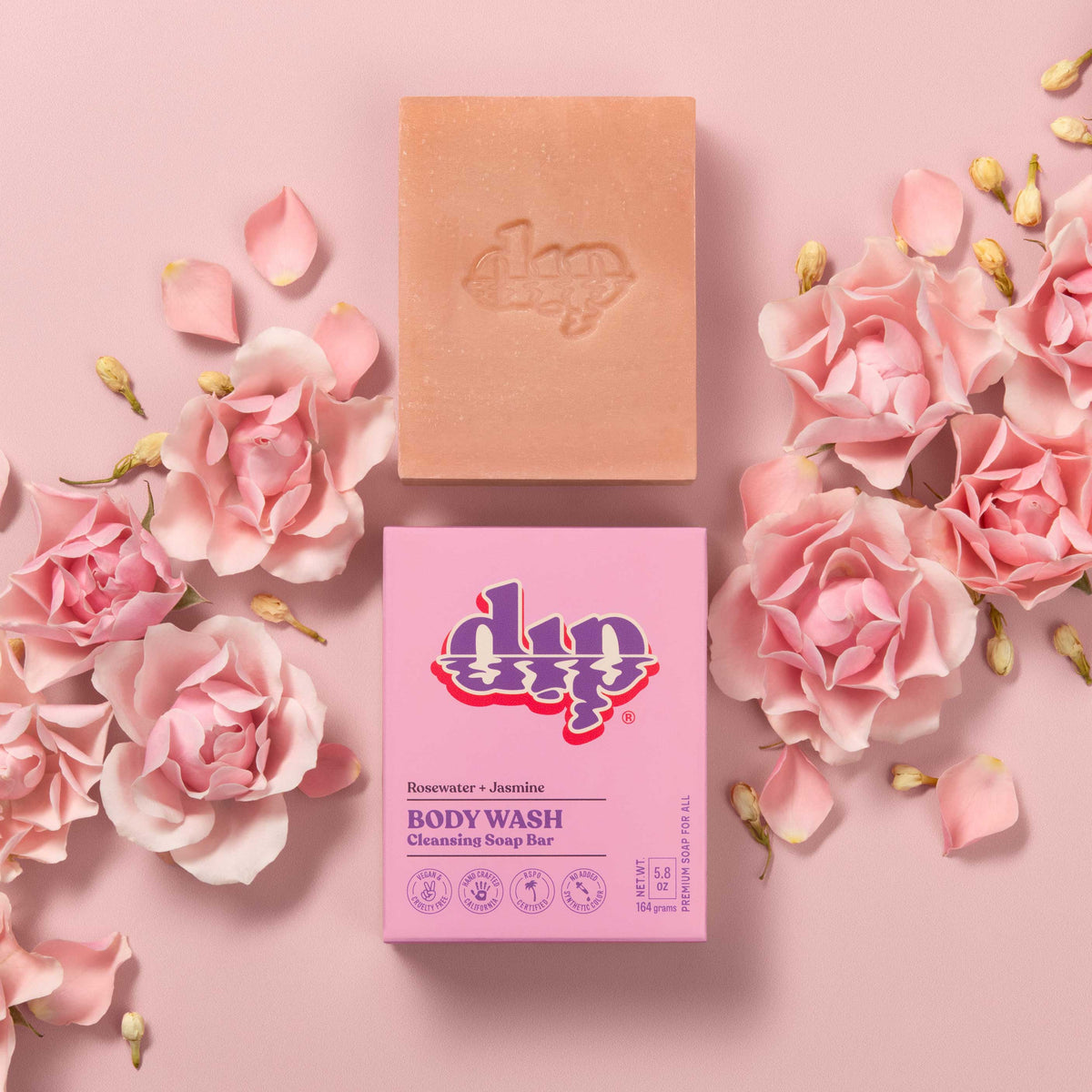 Dip Body Wash Cleansing Soap Bar - Rosewater &amp; Jasmine