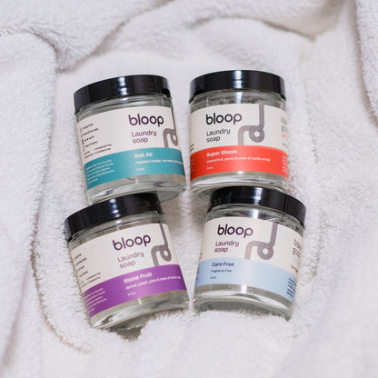 Bloop Laundry Soap 4 Pack of 4 oz Samples Sample Pack - All Four 4oz Samples