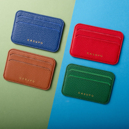 CASUPO Small Leather Goods Mag Safe Leather Wallet with RFID - Cobalt