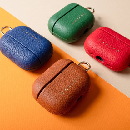 CASUPO Small Leather Goods Leather Airpod Case - Red