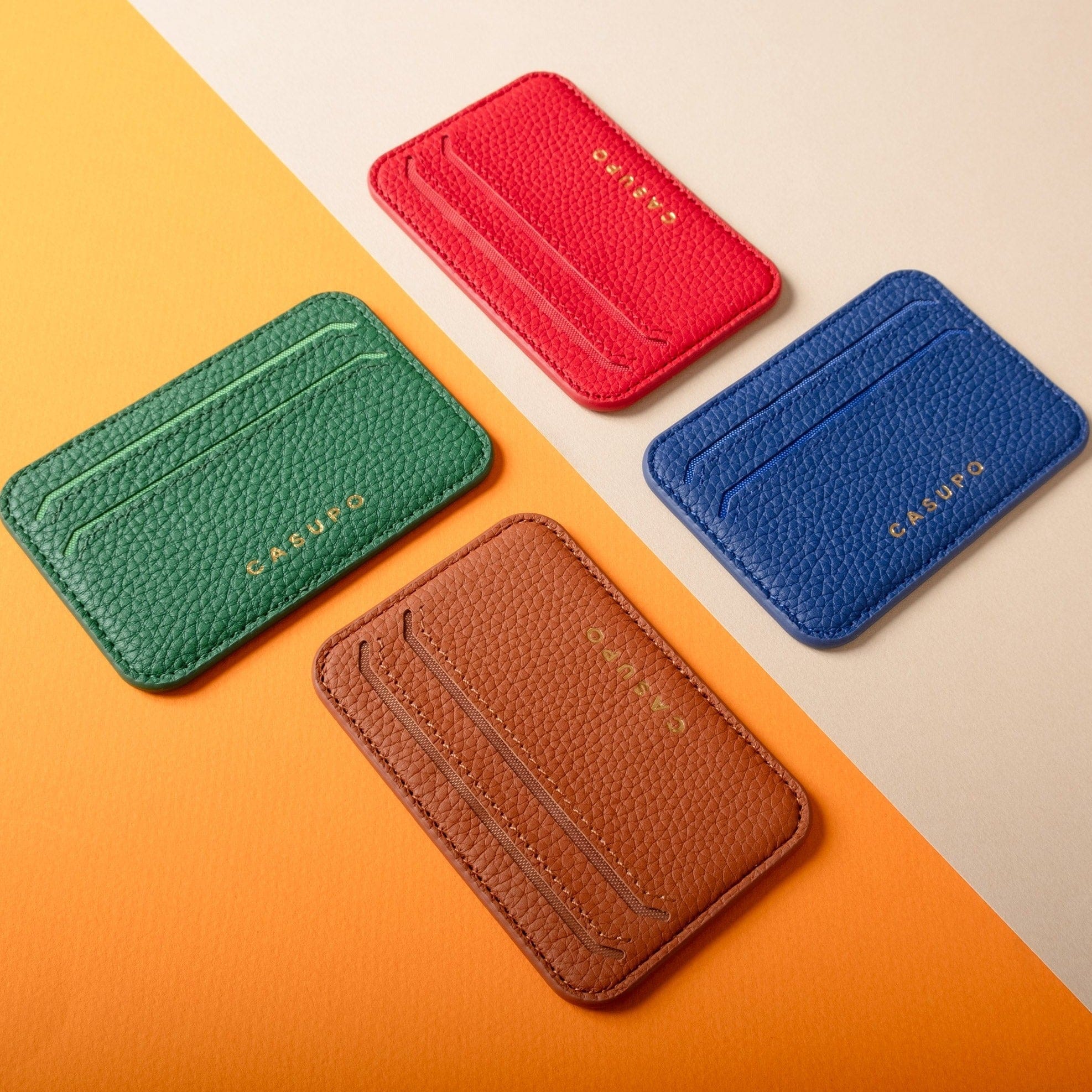 CASUPO Small Leather Goods Mag Safe Leather Wallet with RFID - Green