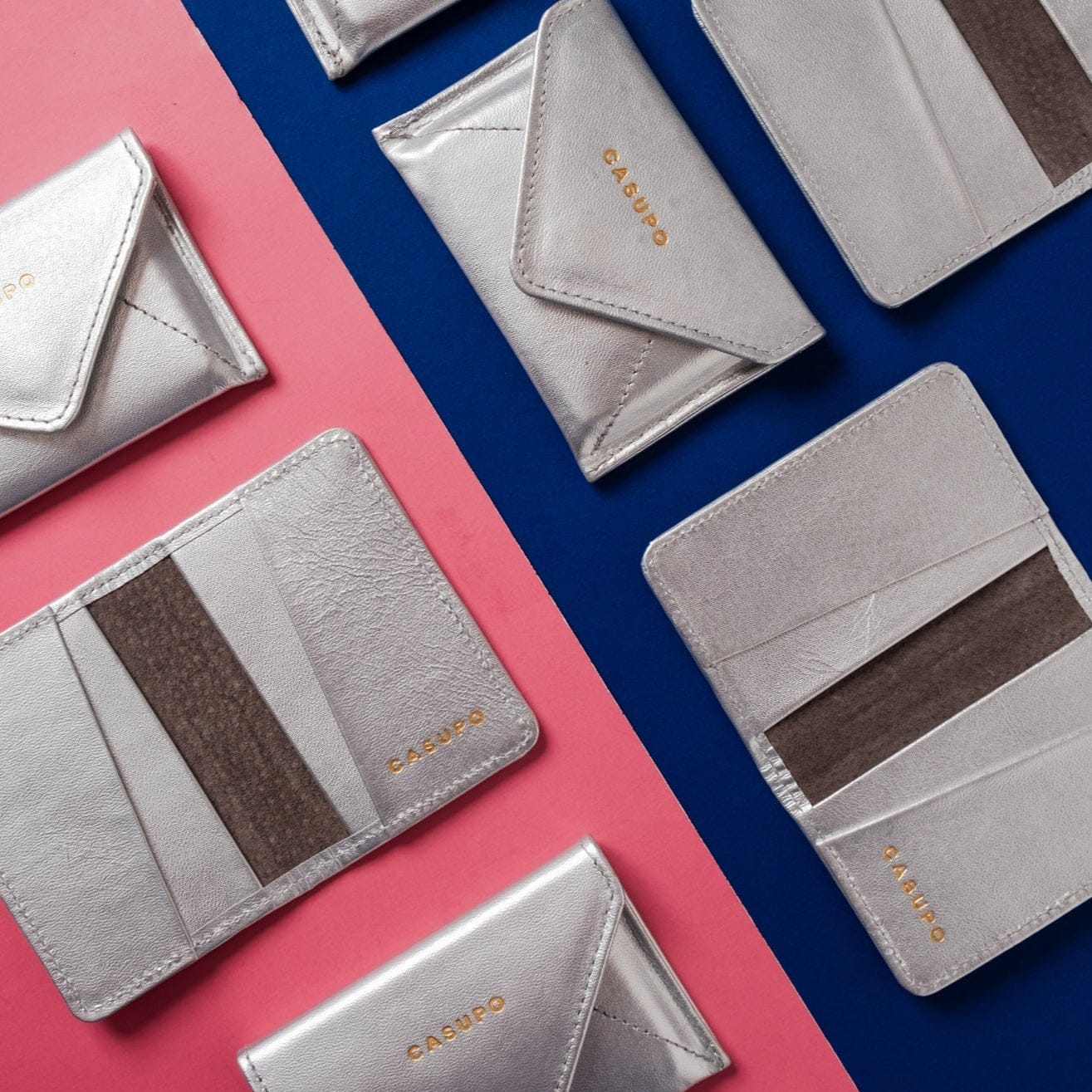 CASUPO Small Bifold Compact Bifold with RFID Protection - Silver