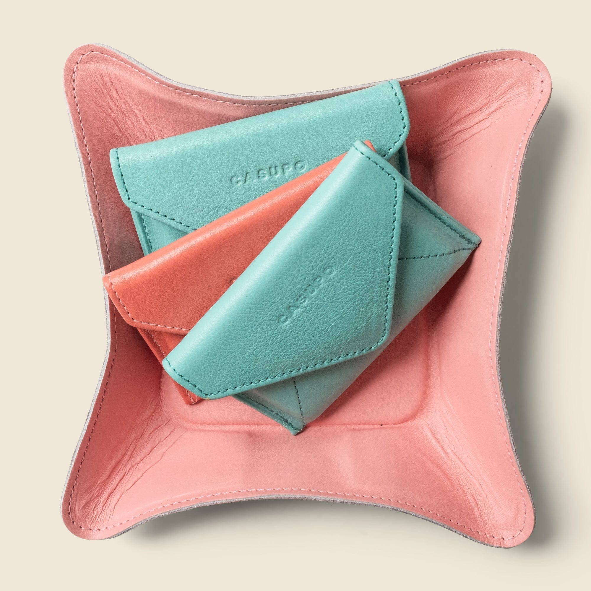 CASUPO Small Leather Goods Travel valet tray - Pink