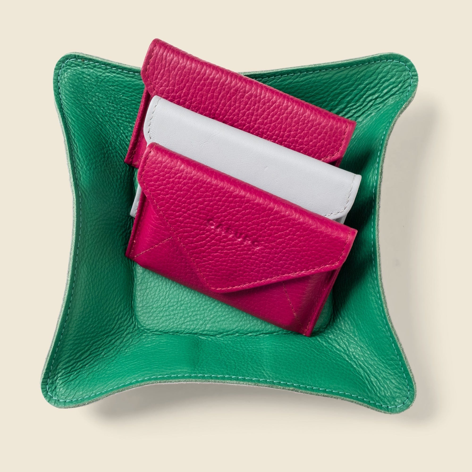 CASUPO Small Leather Goods Travel valet tray - Green