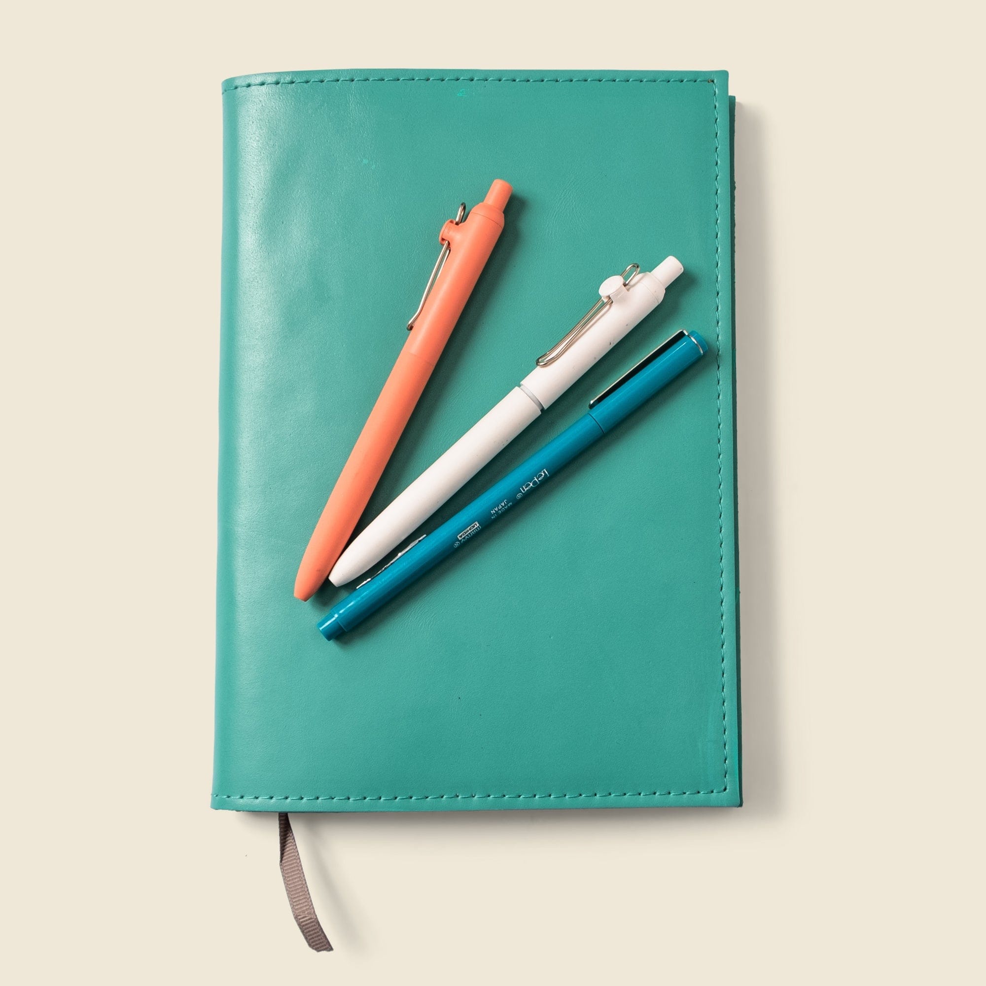 CASUPO Notebook Cover Refillable A5 Leather Notebook Cover – Teal