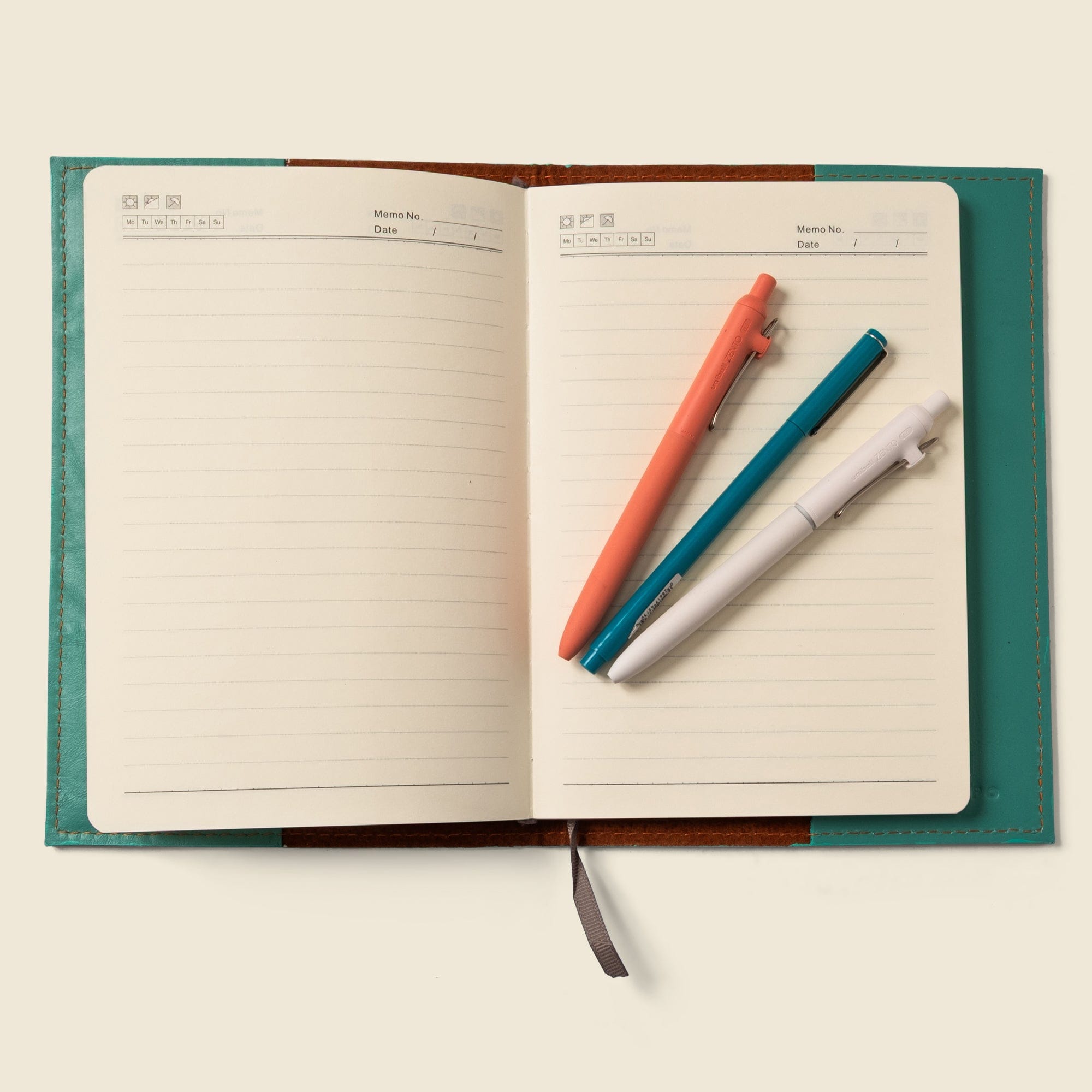 CASUPO Notebook Cover Refillable A5 Leather Notebook Cover – Teal
