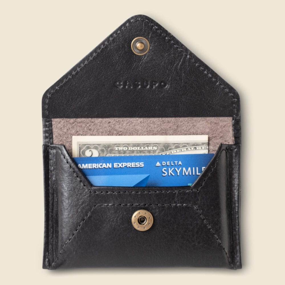 CASUPO Envelope Wallet Mini Envelope Wallet with RFID Protection - Black