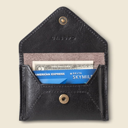 CASUPO Envelope Wallet Mini Envelope Wallet with RFID Protection - Black