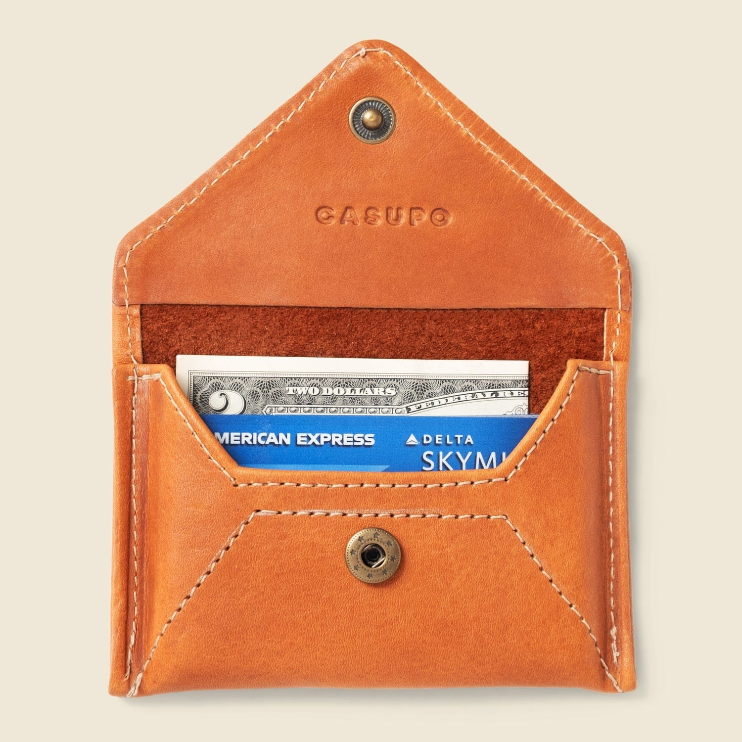 CASUPO Envelope Wallet Mini Envelope Wallet with RFID Protection - Natural