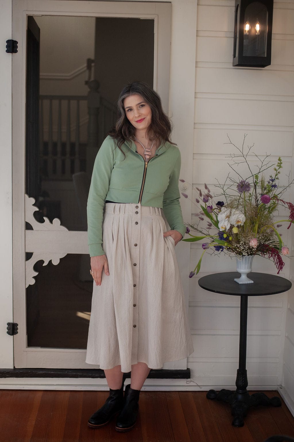 Field Day Skirt Trices Skirt in Oat Cotton Crinkle