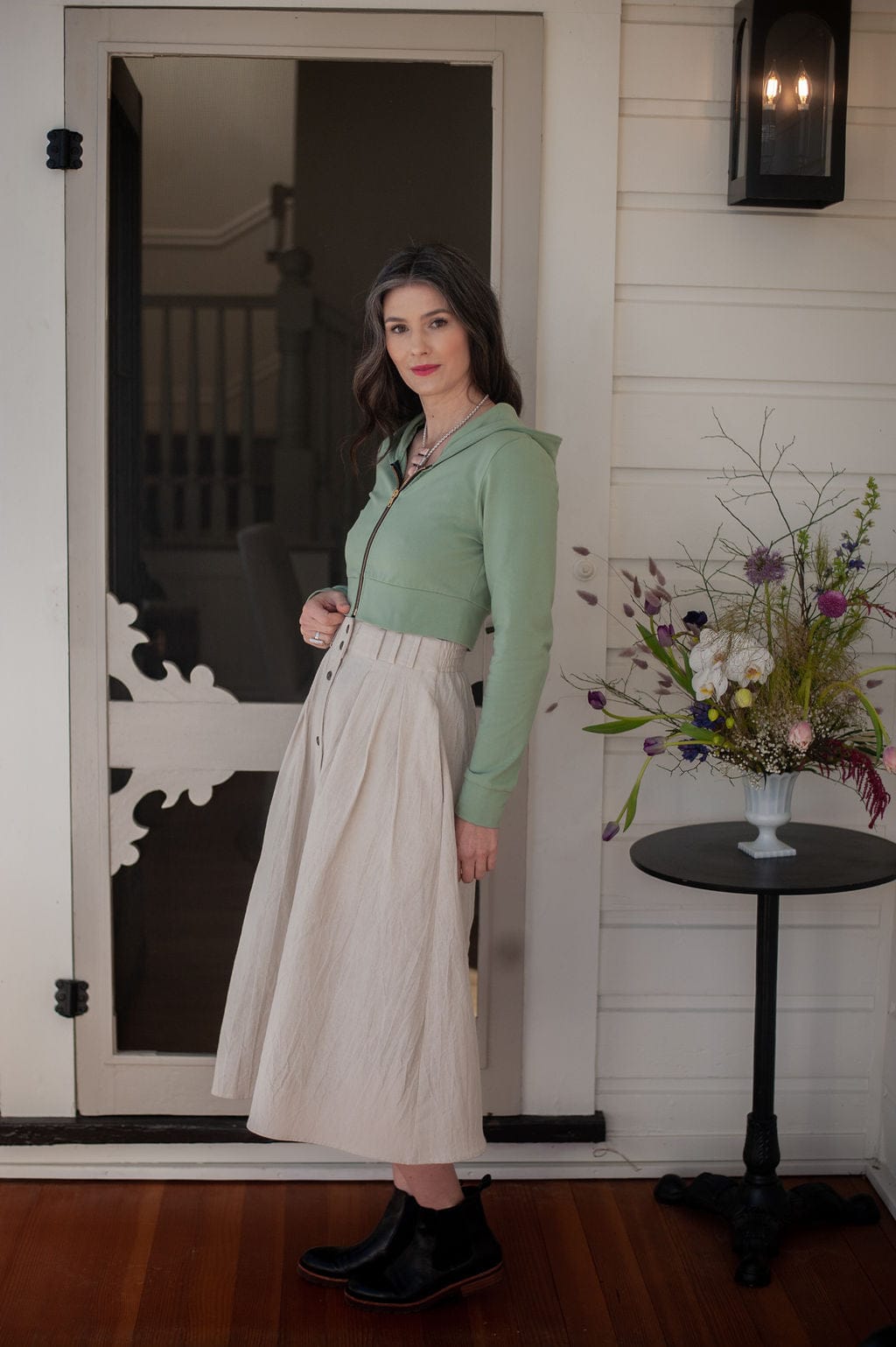 Field Day Skirt Trices Skirt in Oat Cotton Crinkle
