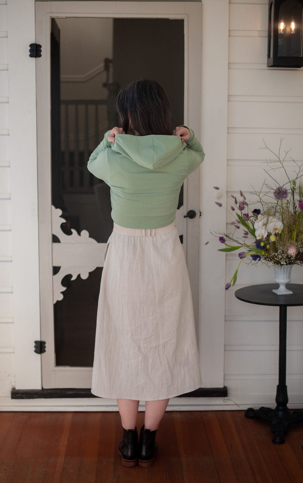 Field Day Hoodie Cropped Hoodie In Mint Green
