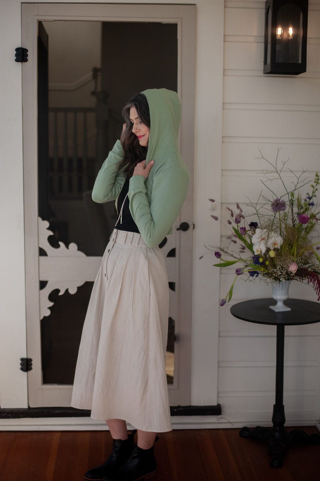 Field Day Hoodie Cropped Hoodie In Mint Green