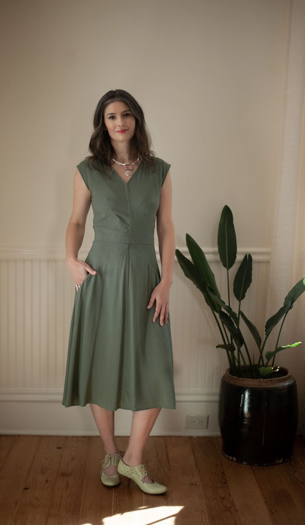 Field Day Dress Xena Dress in Sage Green Challis