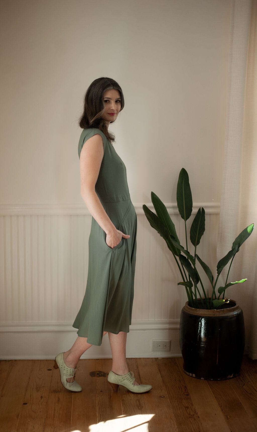 Field Day Dress Xena Dress in Sage Green Challis