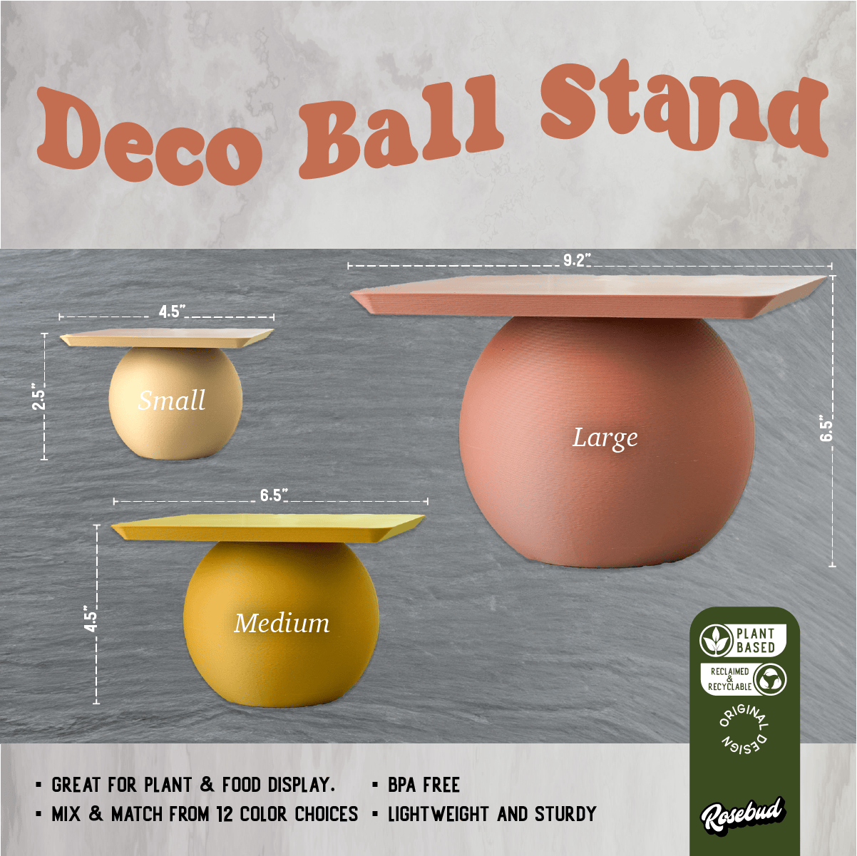 Rosebud HomeGoods BALL Unique Plant Stand