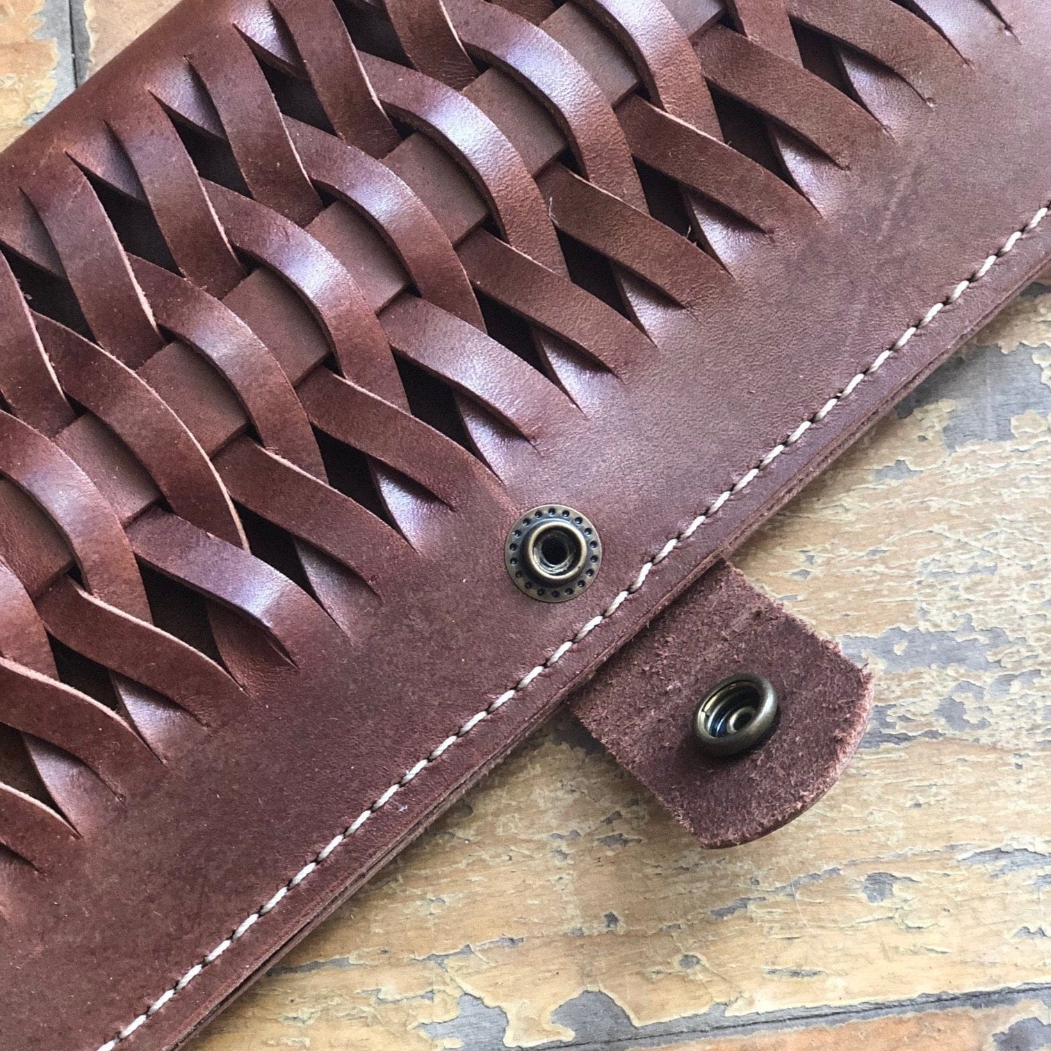 The Local Branch Wallet Woven Leather Fishtail Wallet - USA Made