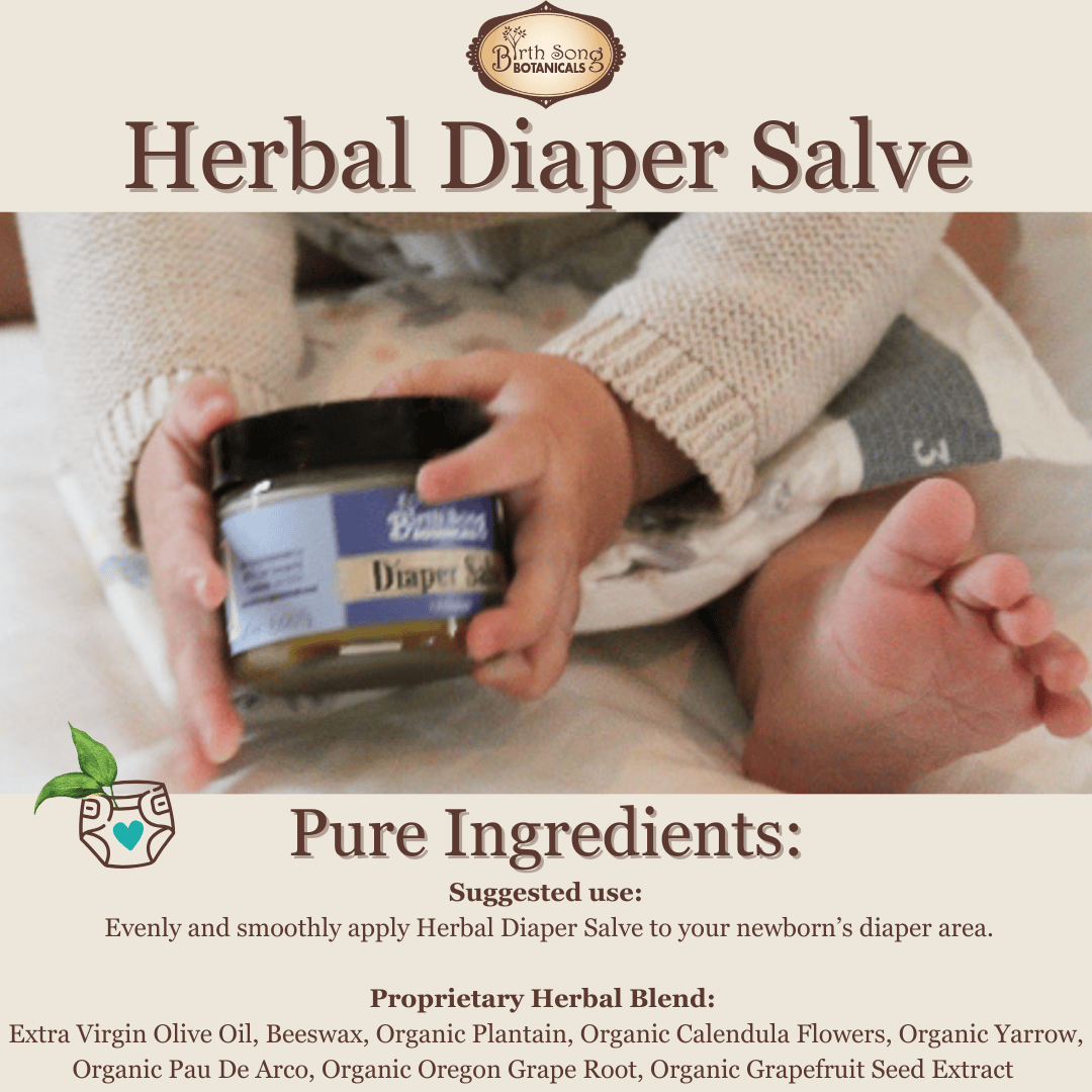 Birth Song Botanicals Co. Skin Care Default Herbal Baby Diaper Rash Cream With Calendula, Natural Baby Bottom Butter, Cloth Diaper Safe, Unscented